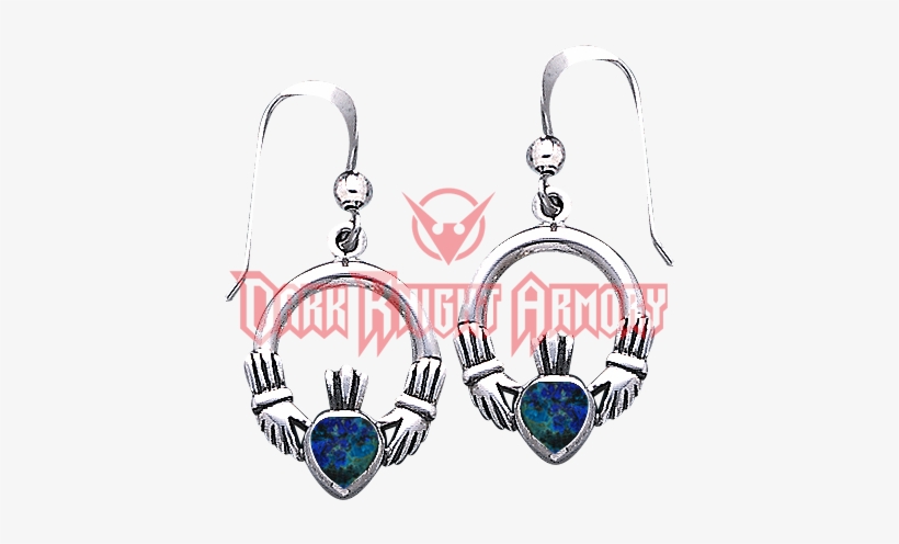 Irish Claddagh Inlay Earrings - "peter Stone Jewelry" Irish Claddagh Inlay Earrings, transparent png download