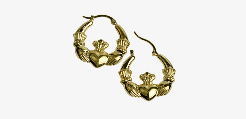 Claddagh Hoop Earrings, transparent png download