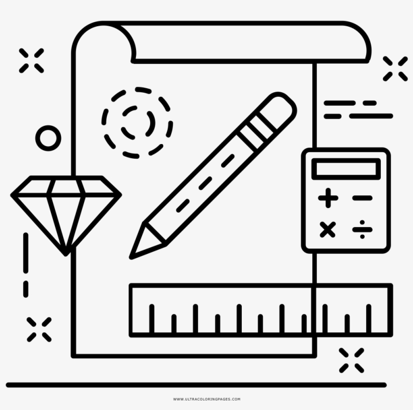 Drafting Coloring Page - Portable Network Graphics, transparent png download