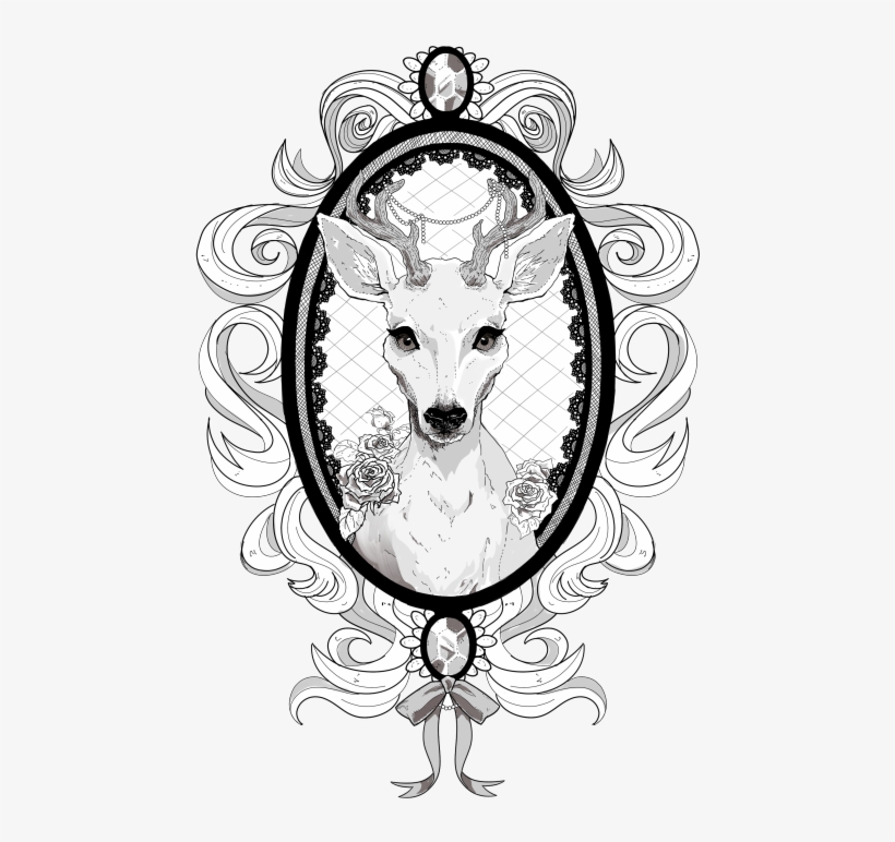 Image - Deer Tattoo With Frame, transparent png download