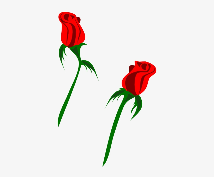 Single Red Rose Clip Art - Rose Bud Clip Art, transparent png download