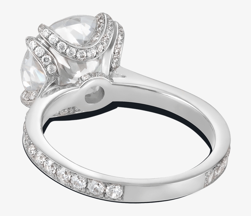 Ring Rose Bud Platinum Diamonds Solitaire Steven Kirsch - Engagement Ring, transparent png download