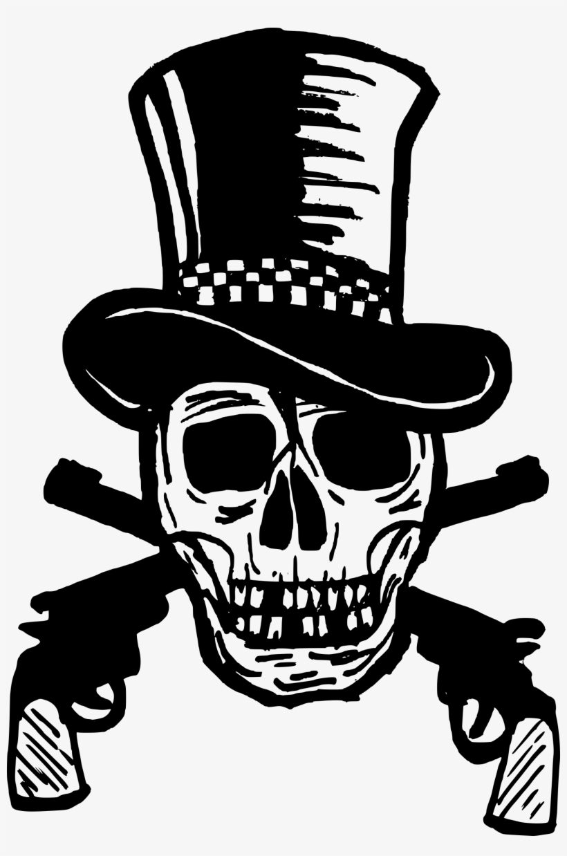 Clipart - Skull With Gun Png, transparent png download