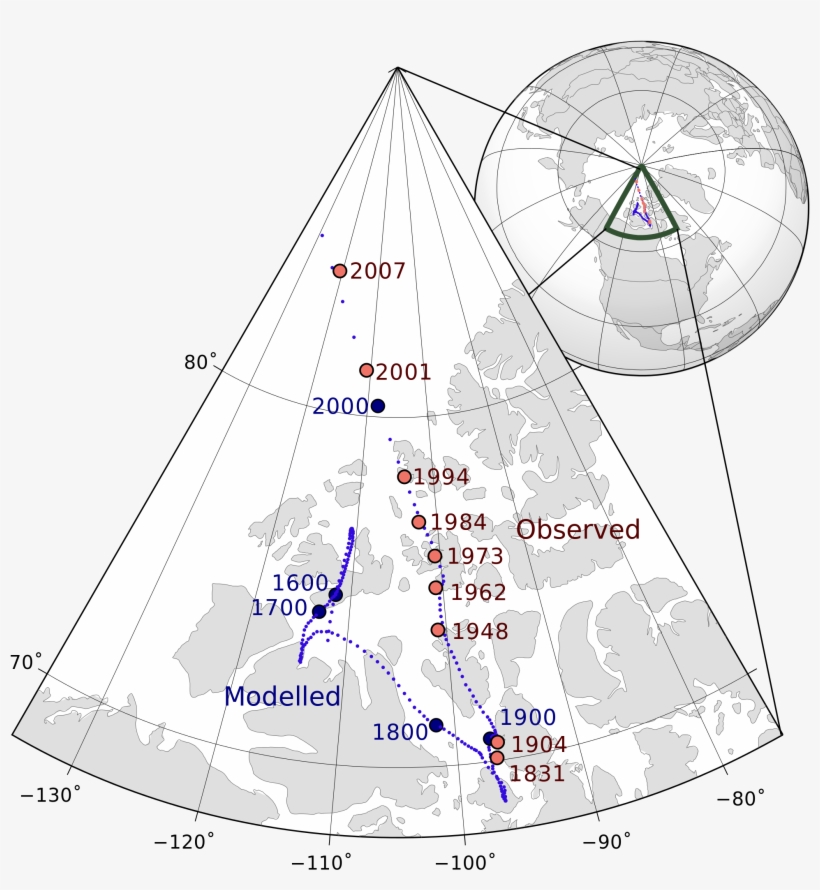 The North Magnetic Pole Has Been In Canada For Hundreds - North Pole Moving, transparent png download