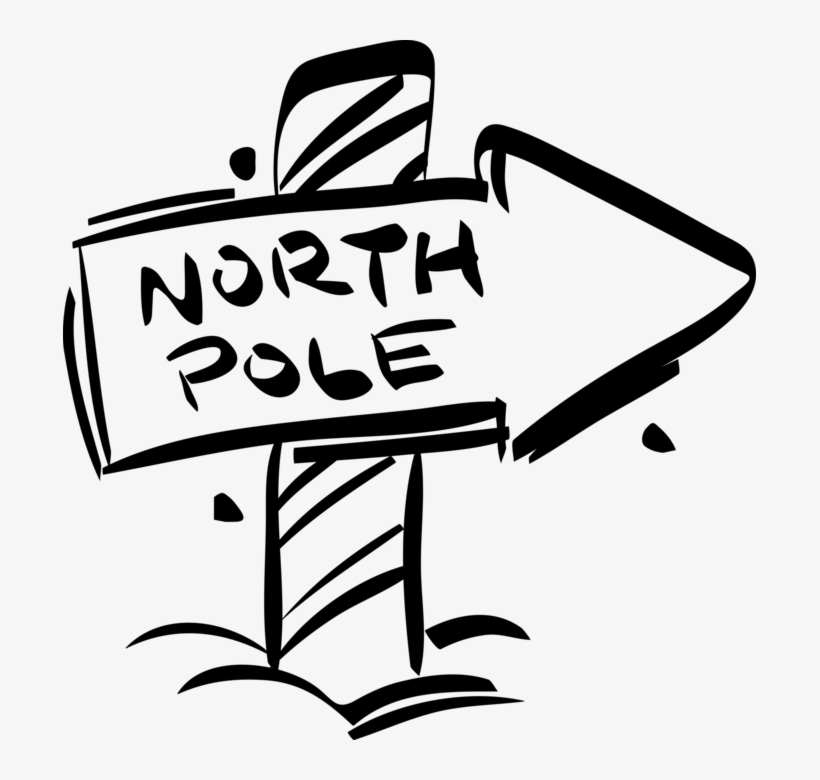 North Pole Sign - Clipart North Pole Sign, transparent png download