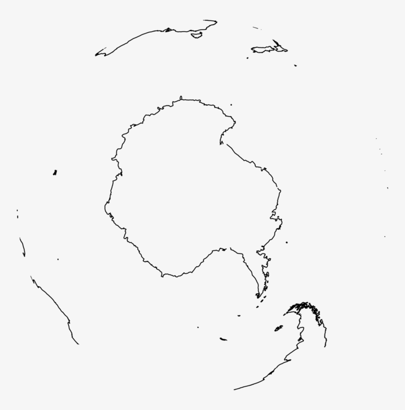South Pole North Pole Antarctic Map Penguin - Mapa De Antartida En Blanco, transparent png download