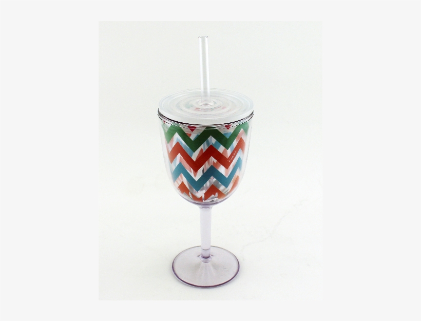 Berghoff Acrylic Wine Glass Chevron Pattern - Berghoff Set Of Four Acrylic Wine Glasses - Chevron, transparent png download