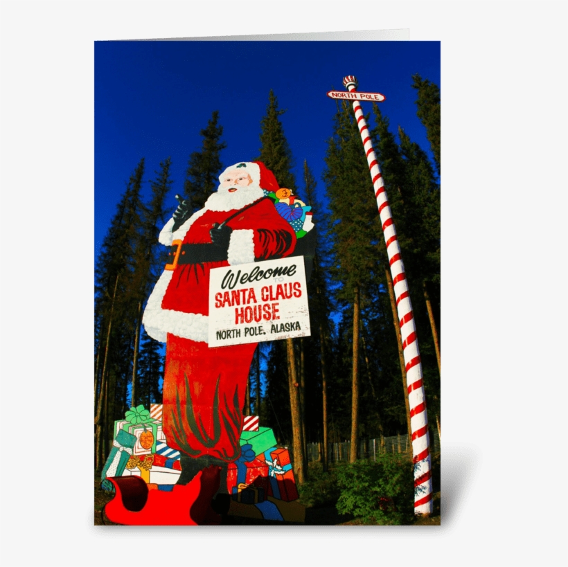 Santa Claus In North Pole, Alaska Greeting Card - Santa Claus House, transparent png download