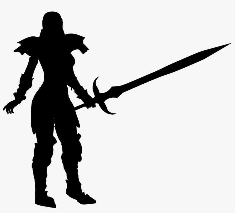 Big Image - Female Warrior Silhouette, transparent png download