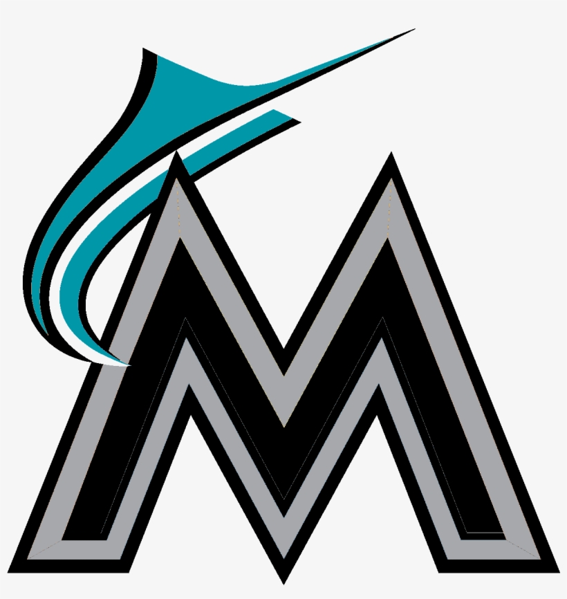 Wxtr5d3 - Miami Marlins Black And White Logo, transparent png download