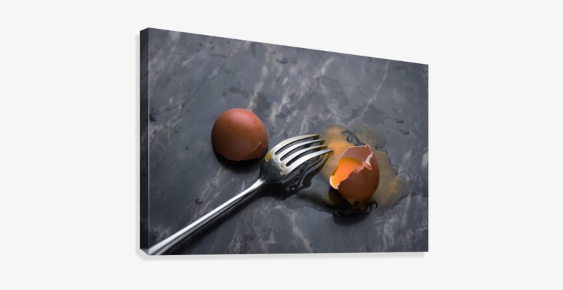 Fork And Cracked Egg Canvas Print - Studio Omg, transparent png download