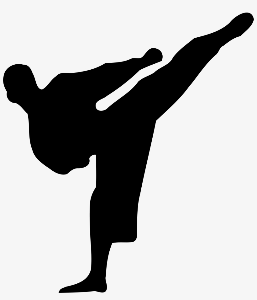 Free Vector Karate Silhouette - Karate Kick Silhouette, transparent png download