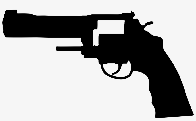 Banner Free Pistol Clipart Silhouette - Smith And Wesson Revolver Silhouette, transparent png download