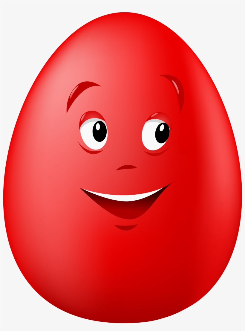 Transparent Easter Red Smiling Egg Png Clipart Picture - Red Eggs Png, transparent png download