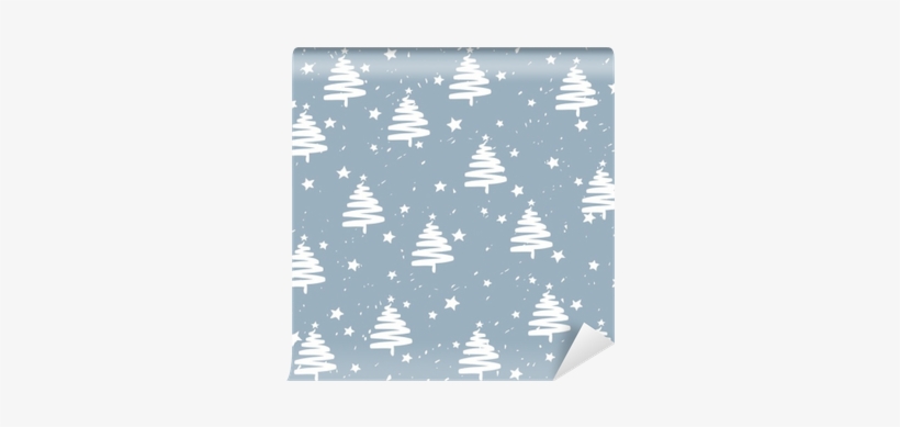 Hand Made Fir Tree Stars Snow Vector Pattern - New Year, transparent png download
