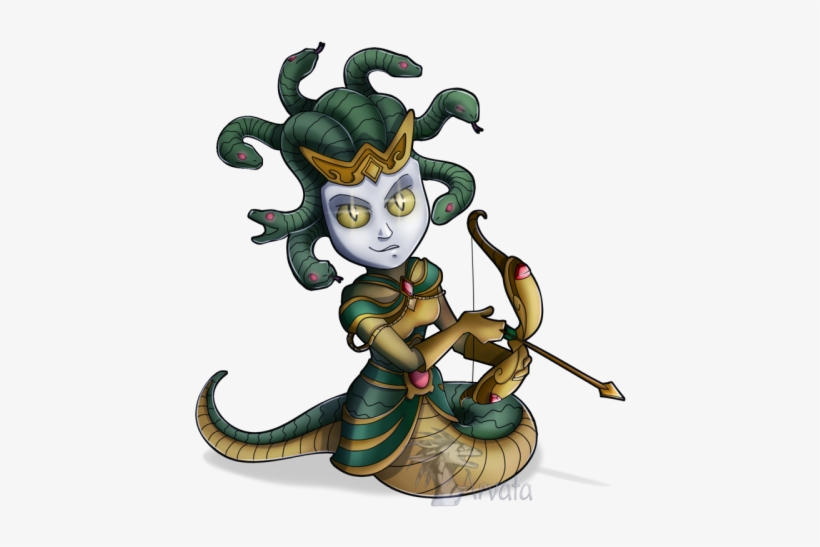 Chibi-medusa By Arvata Requested By Sis - Chibi Smite Gods Kukulkan, transparent png download
