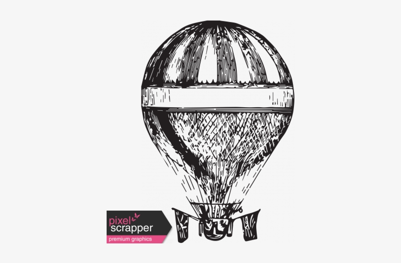Vintage Balloon 2 Template - Hot Air Balloon, transparent png download