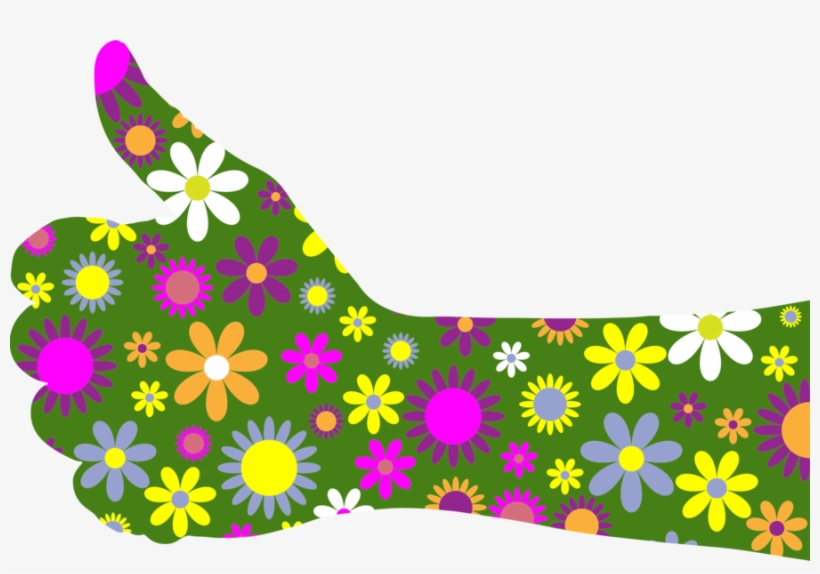 Thumbs Up With Flowers, transparent png download