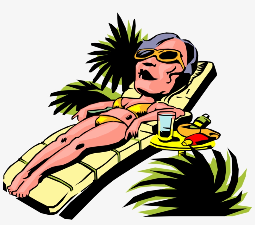 Vector Illustration Of Female Sun Worshipper Catches - Rest, transparent png download