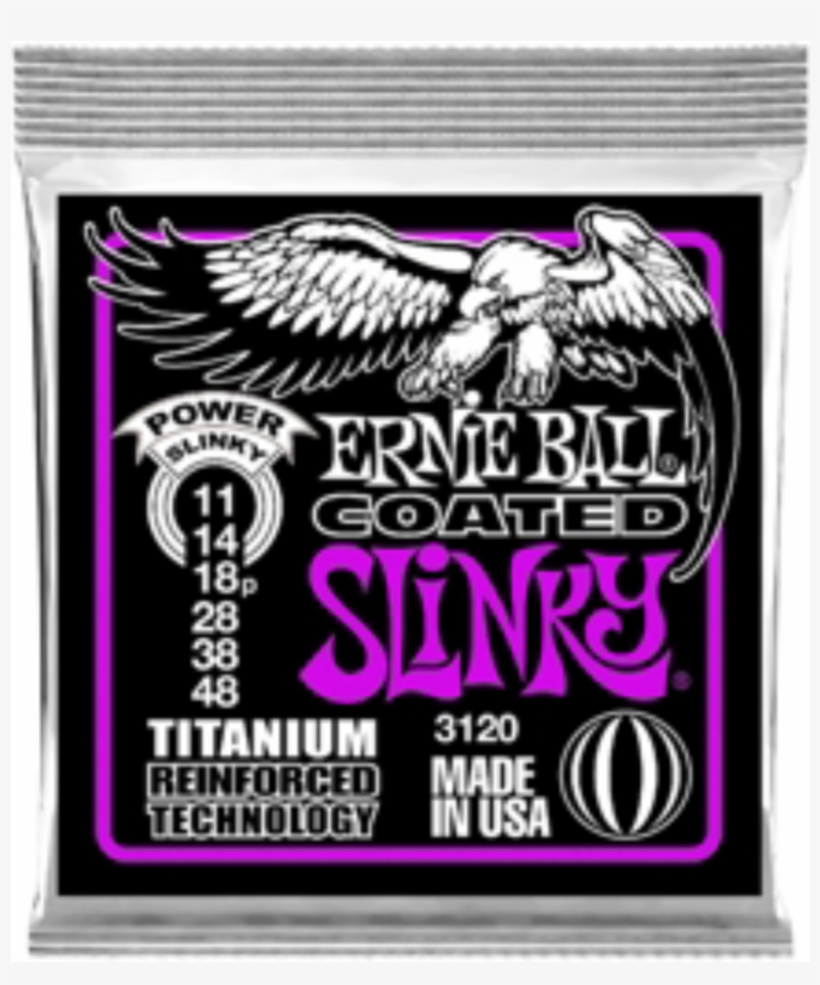 Ernie Ball 3120 Coated Titanium Power Slinky - Ernie Ball, transparent png download