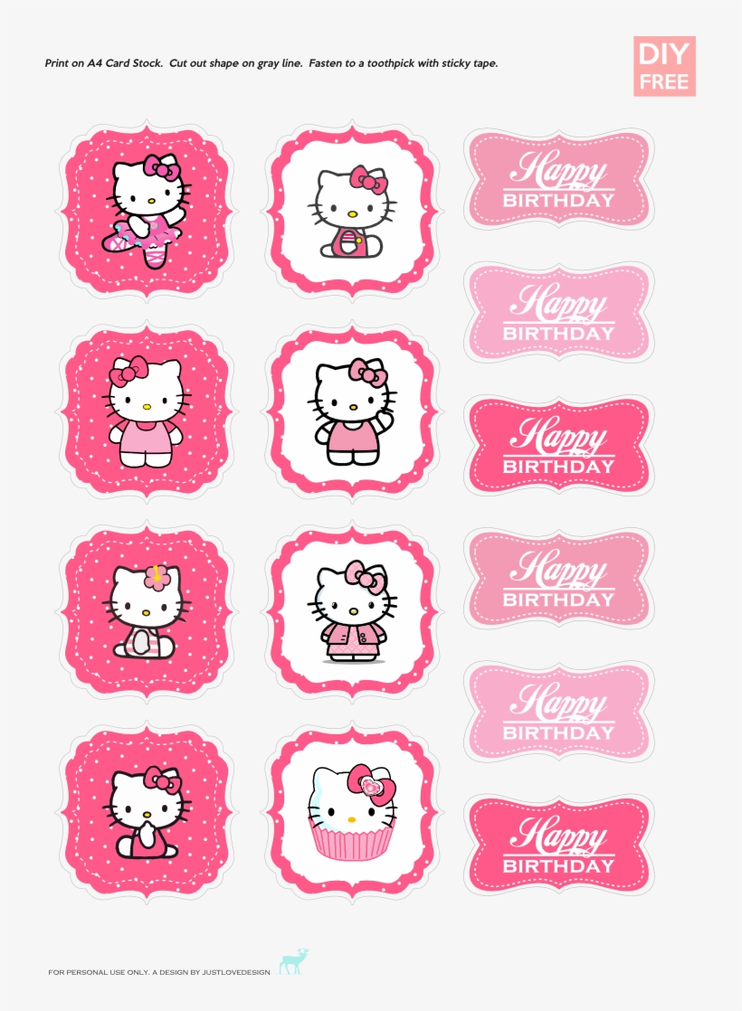 Hello Kitty Face Printable Hello Kitty Cupcake Toppers Printable Free 