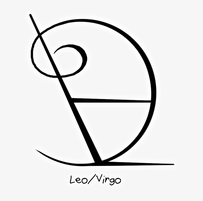 “leo/virgo” Zodiac Sigil - Line Art, transparent png download