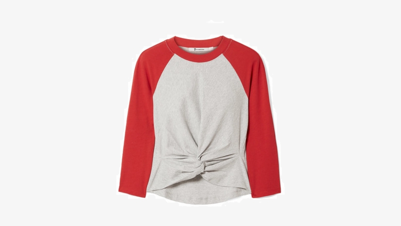 Twist Front Two Tone Cotton Jersey Top - T By Alexander Wang, transparent png download