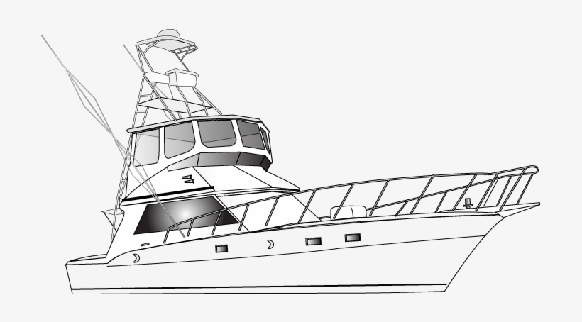 Hatteras 43 - Hatteras Fishing Boat Vector, transparent png download