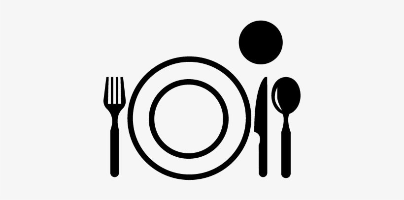 Plate With Glass And Cutlery From Top View Vector - Cutlery Logo, transparent png download