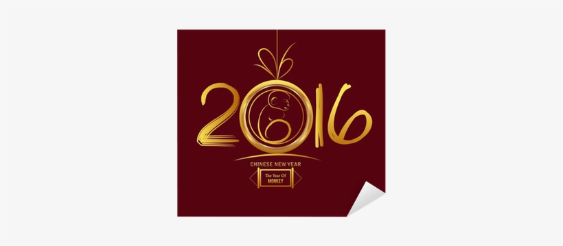Vinilo Pixerstick Feliz Año Nuevo 2016 Del Mono - 2016, transparent png download