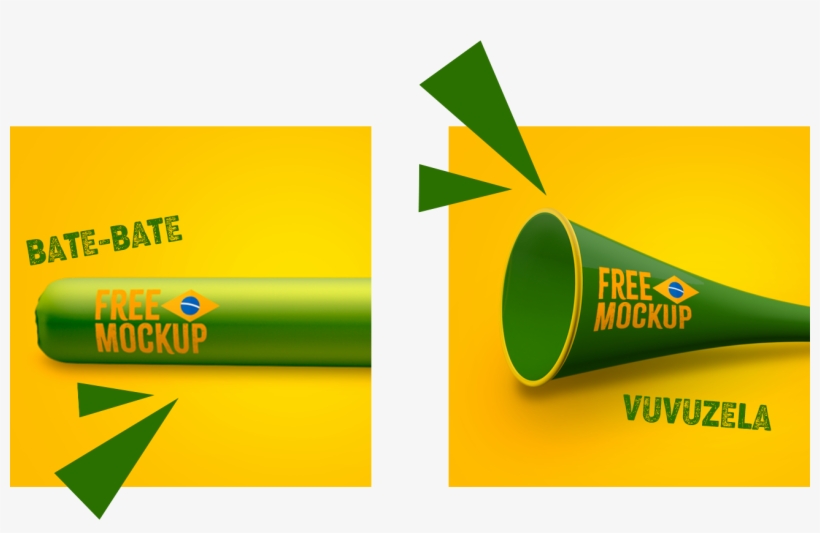 Download Vuvuzela And Air Sticks Mockups Psd - Vuvuzela Mockup, transparent png download