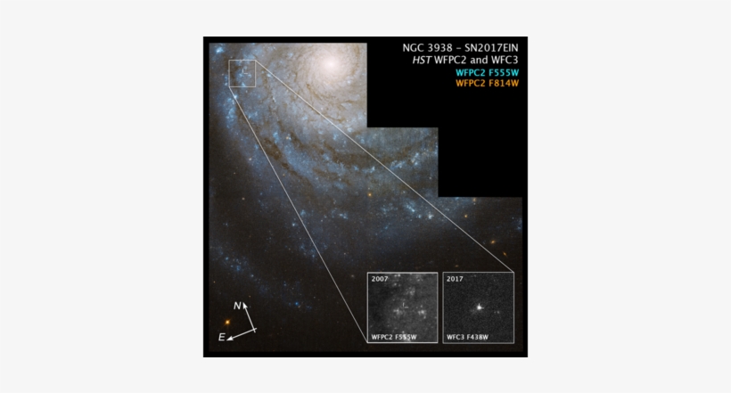 Compass Image For Sn 2017ein - Hubble Space Telescope, transparent png download