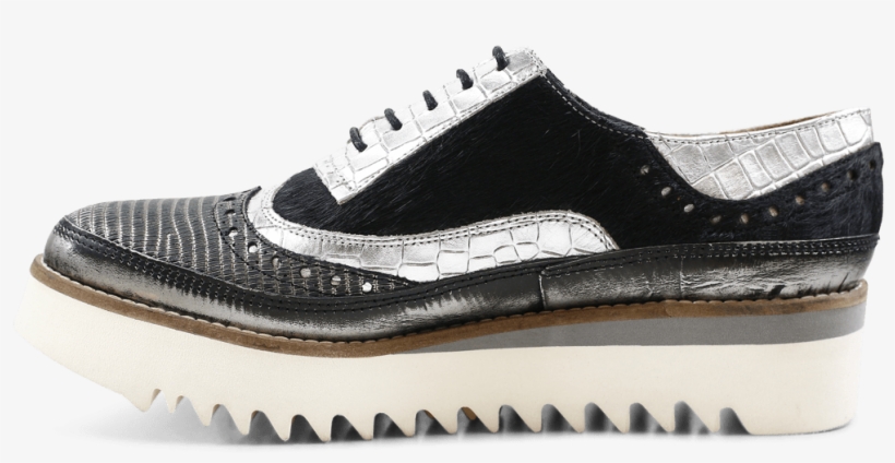 Derby Shoes Lena 1 Brush Silver Black Rinca Metal Pewter - Sneakers, transparent png download