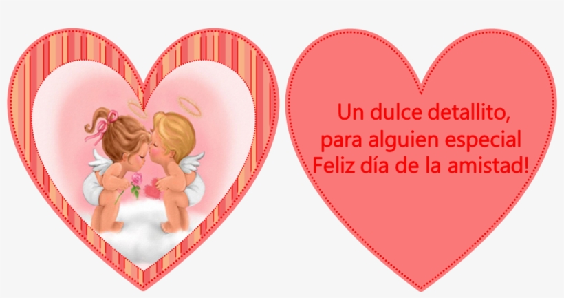 Imagen De Corazones Feliz Dia Del Amor Y La Amistad - Angel Kissing Ornament (round), transparent png download