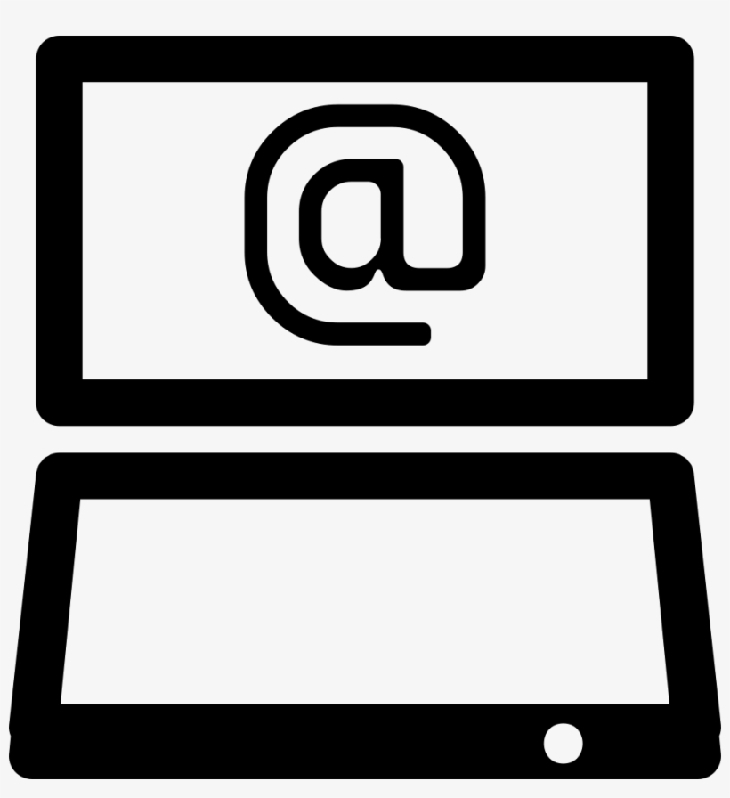 Laptop With Arroba Sign On Screen Comments - Signe Ordinateur, transparent png download
