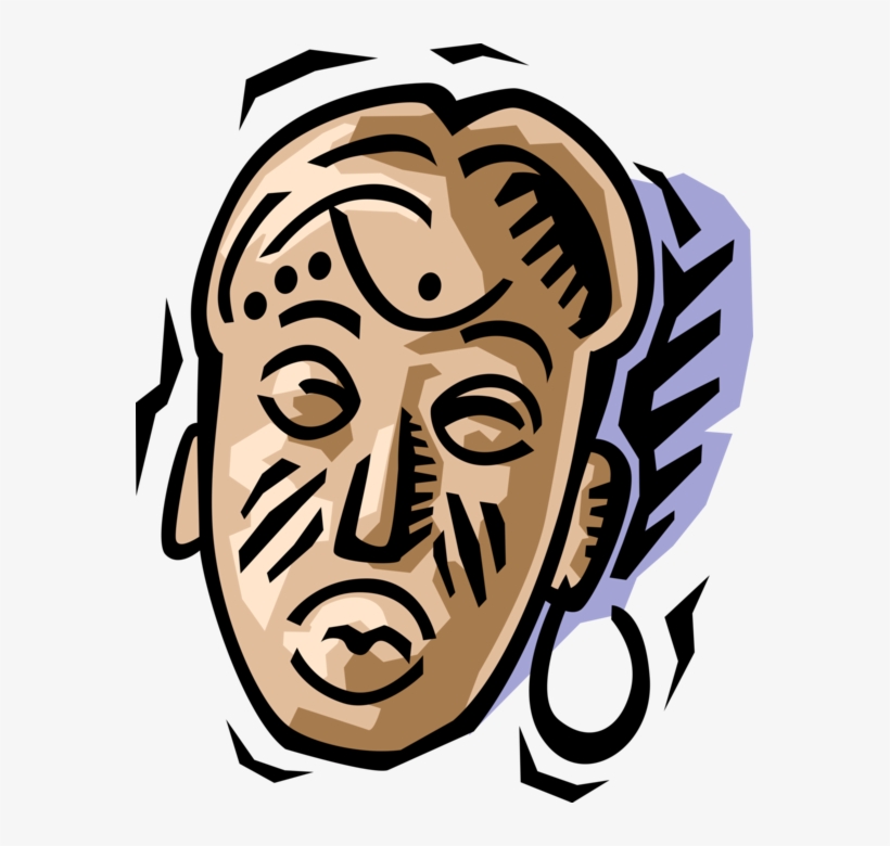 Vector Illustration Of Traditional African Wooden Tribal - Vector Graphics, transparent png download