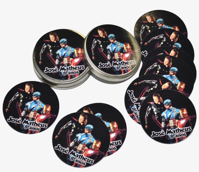 Adesivos Latinhas5x5 Avengers - Adesivo Redondo Dos Vingadores, transparent png download
