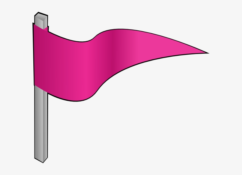 Waving Pink Flag Clip Art - Pink Flag Clip Art, transparent png download