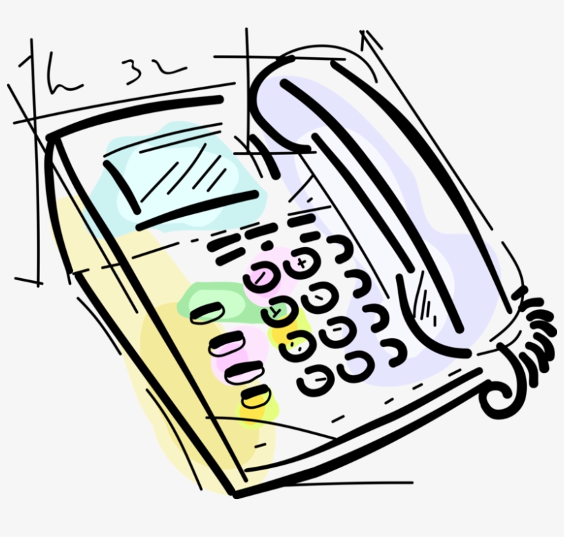 Vector Illustration Of Office Telephone Provides Essential, transparent png download