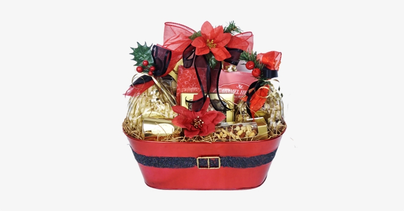 Santa Belt Bucket Basket - Basket, transparent png download