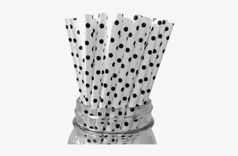Paper Straws Dots Small Black - Polka Dot, transparent png download