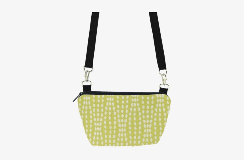 Yellow Wavy Dots With Black Nylon Traveler Bum Bag - Handbag, transparent png download