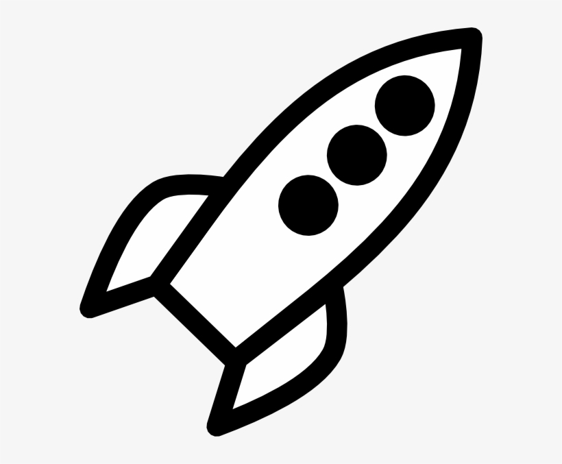 Rocket Clipart Black And White, transparent png download