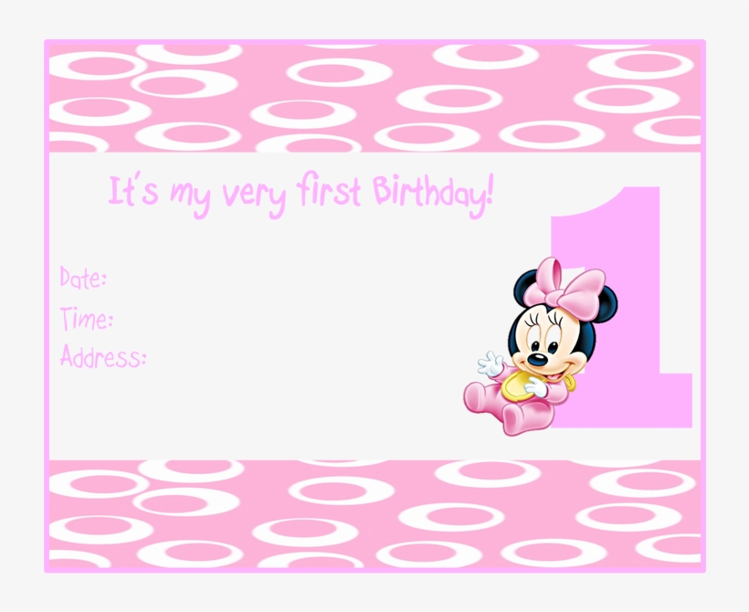 Kit De Minnie En Su Primer Cumpleanos Para Imprimir Printable Minnie Mouse 1st Birthday Invites Png Image Transparent Png Free Download On Seekpng