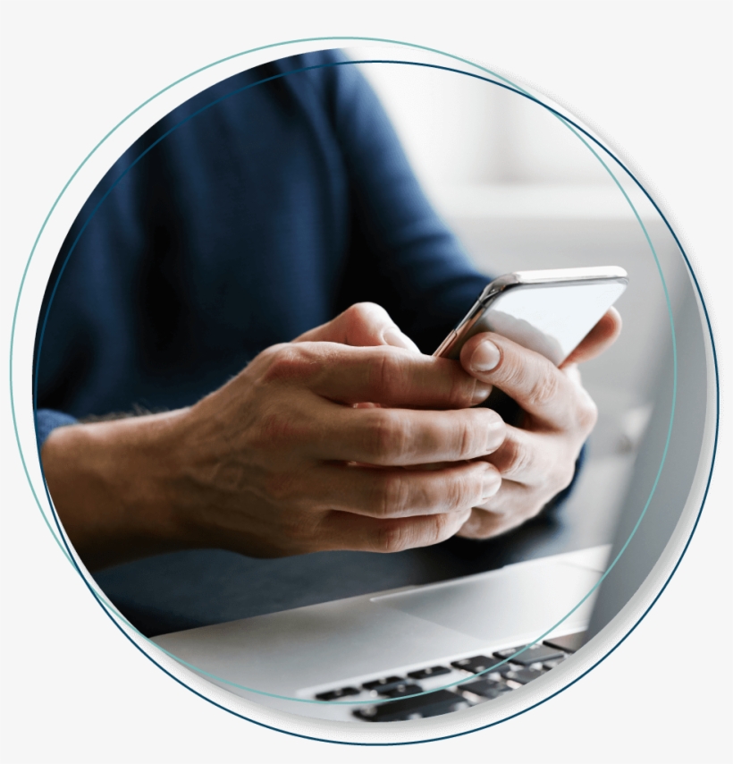 Man On Phone Circle - Smartphone, transparent png download