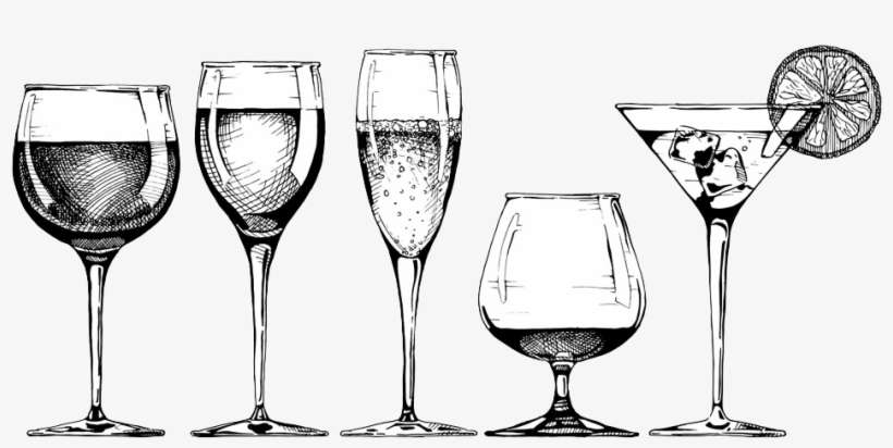 Jpg Royalty Free Download Champagne Drawing Sketch - Happy Hour Drinks Png, transparent png download