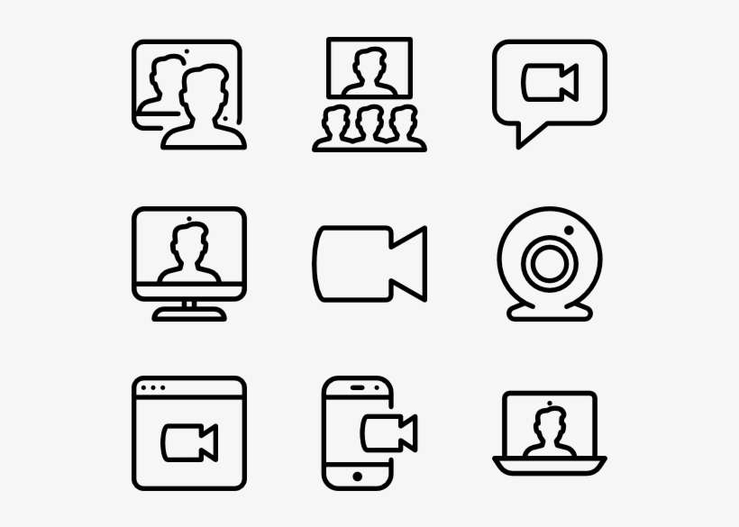 Video Conference - Social Media Logo Drawings, transparent png download