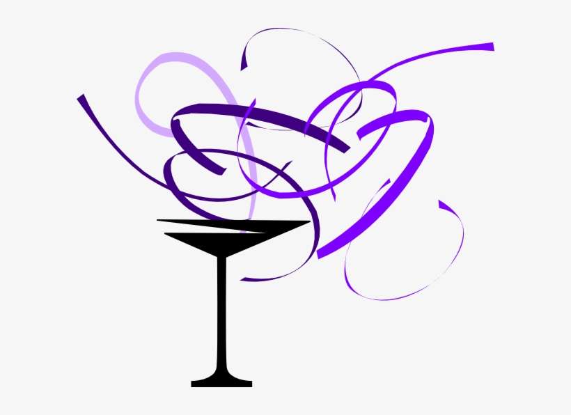 Martini Clipart Purple Cocktail - Png Cocktail Pink Clipart, transparent png download
