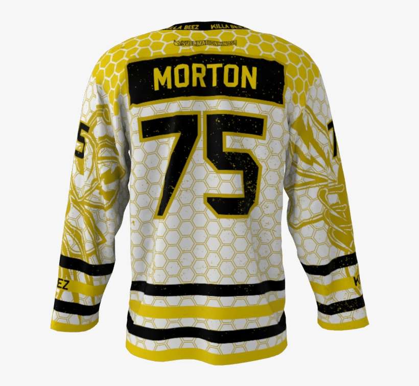 Killer Bees White Custom Hockey Jersey - Sports Jersey, transparent png download