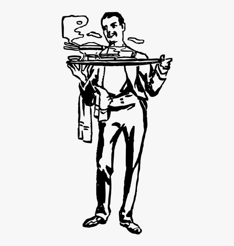 Tip The Waiter Clipart - Waiter Drawing, transparent png download